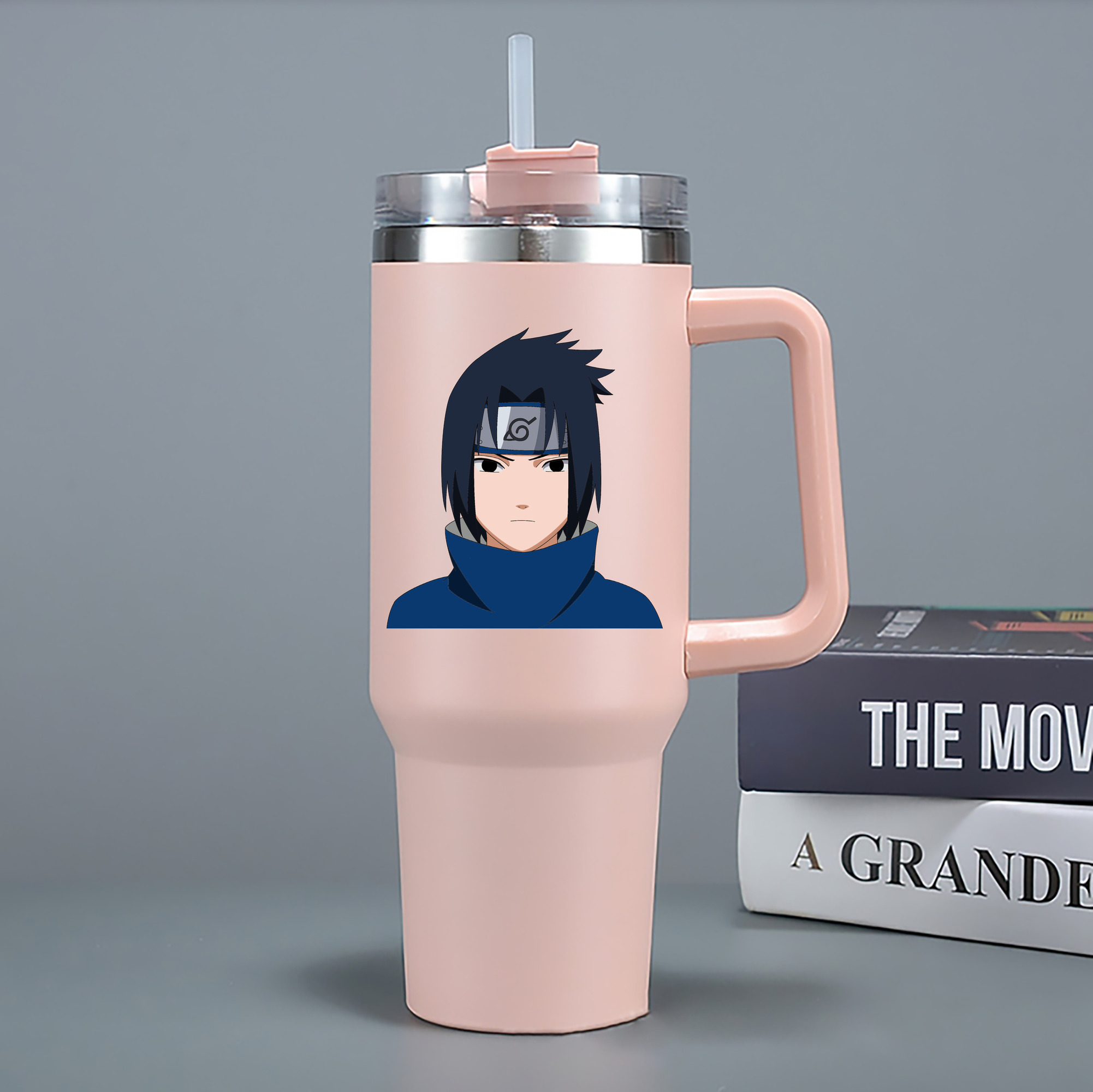 （画像用） NARUTO -ナルト- うちは サスケ Uchiha Sasuke 1200mL車用タンブラー - クリスタルステッカー（プラスチックストロー付き）